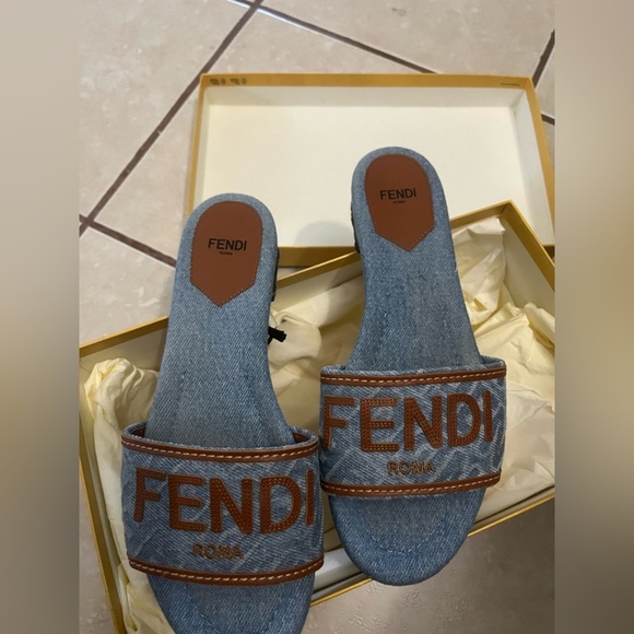 Denim Fendi Sandals - Picture 7 of 9